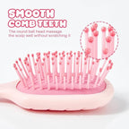 Mini Hair Bursh for Women and Girls, Protable Travel Size Hair Brush for Pockets Purses, Mini Detangler Brush for All Hair Types, Small Paddle Brush for Detangling(Pink)