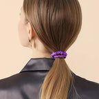 Suncdelv Silk,100% Silk Scrunchies for Hair,22 Momme Hair Ties for Anti-Crease & Breakage,Natural Women Hair Accessories，Fashion Hairbands 4PCS（Purple series）
