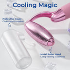 MORGLES Ice Roller for Face, Professional Face Roller Cryotherapy Tool to Reduce Puffiness, Redness & Headaches, Tighten Skin and Improve Lymphatic Drainage with Ergonomic Handle (Pink)