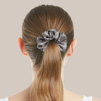 LILYSILK Silk Hair Scrunchies/Ties for Frizz & Breakage Prevention, 100% Mulberry, No Damage, Elastic ponytail Holders, 1Pc, Deep Grey