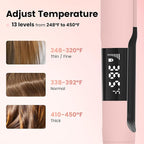 PRITECH Flat Iron Hair Straightener and Curler 2 in 1, Titanium Flat Iron with Negative Ions, Adjustable Temp(248℉-450℉) and Automatic Shut Off (Pink)
