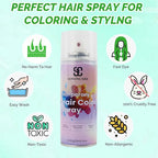 Emerald Green Temporary Hair Color Spray, SOVONCARE Natural Hair Wax Dye Spray for Kids Halloween, Christmas Party, Cosplay -On 1-Day Washable 120ML