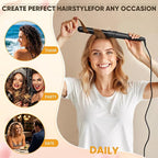 5 In 1 Curling Wand Set, Curling Iron Interchangeable Ceramic Barrels (0.35-1.25 Inch), Heating Hair Curler Kit with Protective Glove & 2 Clips Ceramic Coated for All Hair Types, Gift for Girls, Women