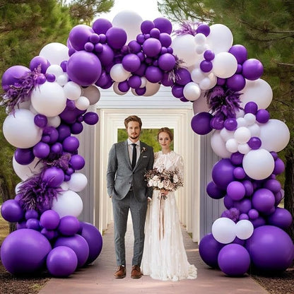 Dark Purple Balloons-Double Stuffed Lavender Balloon Garland Different Sizes - Image 5
