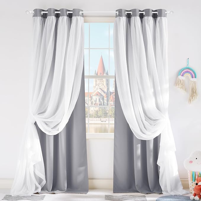 PONY DANCE Curtains for Girls Bedroom, 1 Panel | Window Drapes Curtain 72 by PONYDANCE