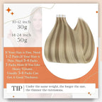 Full Shine Tape in Hair Extensions 24 Inch Double Sided Tapes Color 16 Highlighted 22 Blonde Remy Hair Extension Real Human Hair Skin Weft for Women Natural Straight 20 Pcs 50 Gram Add Length