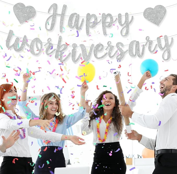 Silver Glitter Happy Workiversary Banner - Image 5
