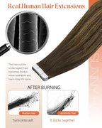 Sunny Hair Tape in Hair Extensions Real Human Hair Invisible Remy Hair Extensions Tape ins for Women Dark Brown Root to Caramel Blonde Balayage 18 inch 20Pcs 50G
