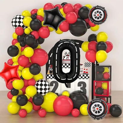 Race Car Balloons, 40 Inch Racetrack Number 0 Balloon, Big Number Balloons Black - Image 6