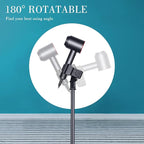 Hands Free Hair Dryer Stand Holder - 59in Adjustable Height, Metal Blow Dryer Stand with Heavy Base, 180 Rotatable for Women, Pets