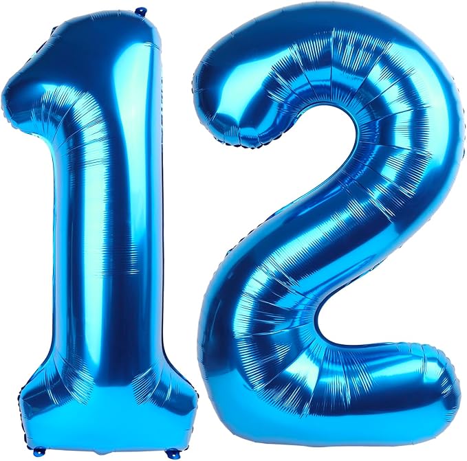 Number Balloons 12 Balloon 40 inch Dark Blue by Enyeopd