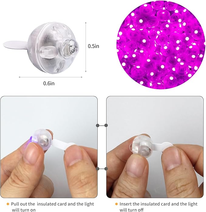 Aogist 100pcs Pink Balloon Lights, Long Standby Time Waterproof Mini Light - Image 3