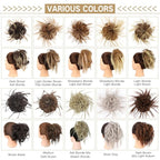 HMD Tousled Updo Messy Bun Hairpiece Hair Extension Ponytail with Elastic Rubber Band Updo Ponytail Hairpiece Synthetic Hair Extensions Scrunchies Ponytail Hairpieces for Women