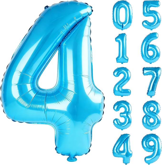 40 Inch Number 4 Balloons for 4th Birthday Party Decorations, 0-100 Jewelry by FOBELEC