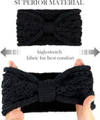 DRESHOW Knit Crochet Headband for Women Ear Warmer Soft Turban Stretch Warmer Headbands Winter Fashion Head Wrap