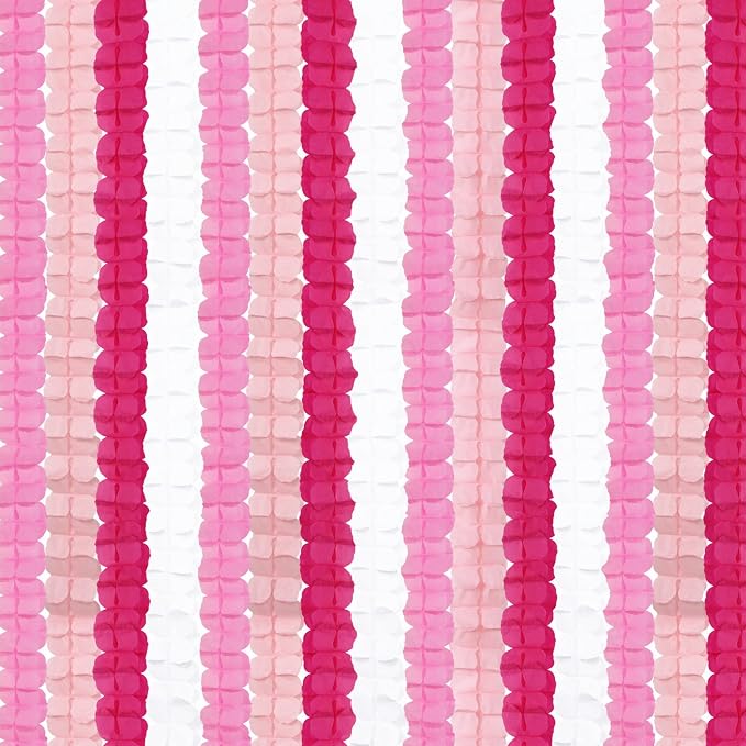 Rose-Red Pink-White Party-Decorations Streamers Garland - 157Ft Four-Leaf - Image 2