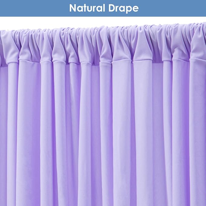 10x10ft Wrinkle Free Lavender Backdrop Curtain - Image 4