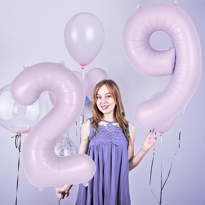 Light Purple Number 9 Balloon, 40 Inch Big Large Foil Helium Number Balloons - Image 5