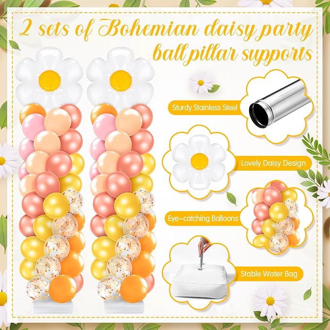 Kasyat 2 Set Groovy Daisy Balloon Column Stand Kit - Image 3