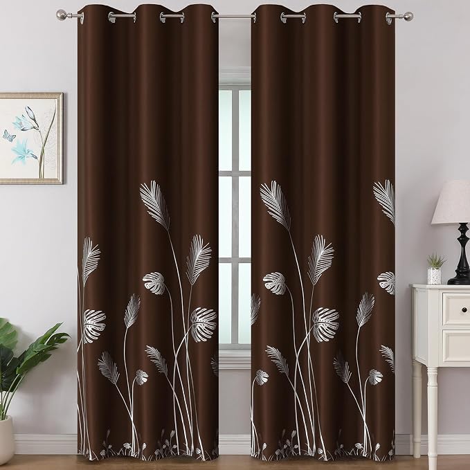 Brown Blackout Curtains for Living Room 84 Inch Length 2 Panels Set, Room by ESTELARTEXTILER