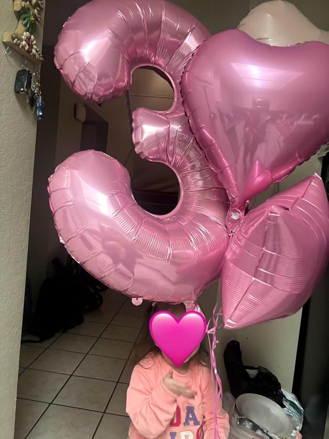 3 Balloon Number 40 Inch Pink Balloons - Image 3