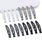 16 PCS Snap Hair Clips Metal Barrettes for Women Non Slip Barrettes for Thick and Thin Fine Hair,Matte Black Gray White,2.36 x 0.43 Inches.