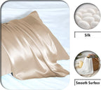 Silk Pillowcase for Hair and Skin,Soft,Breathable and Sliky 100% Standard Size Pillow Cases Set of 2,Both Sides Natural Mulberry Silk Pillowcases with Hidden Zipper(Standard Size 20"X 26",2pcs)