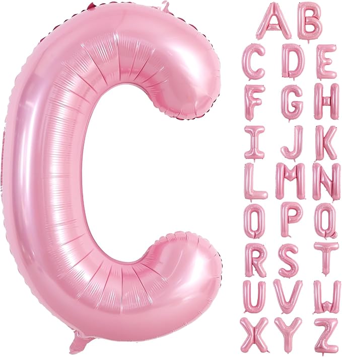 TONIFUL 40 Inch Large Pink Letter C Balloons Giant Foil Mylar Alphabet Balloon by TONIFUL