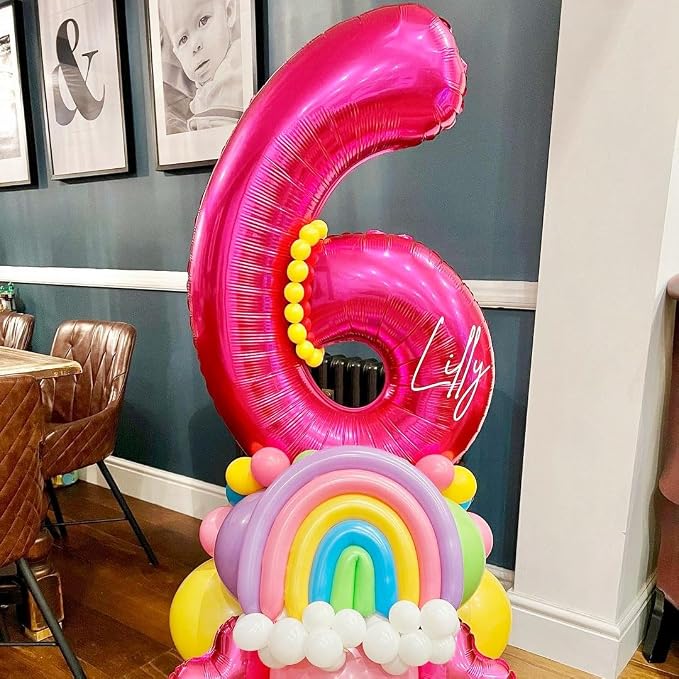 6 Balloon Number Hot Pink 6 Birthday Balloon 40 inch Foil Mylar Large 6 Balloon - Image 4