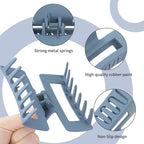 4 Inch Big Hair Claw Clips 6 Pcs Large Claw for Thick Hair Square Hair Clips for Women Rectangle Hair Clips Nonslip Acrylic Banana Jaw Clips Hair Accessories for Girls (Brown Blue)