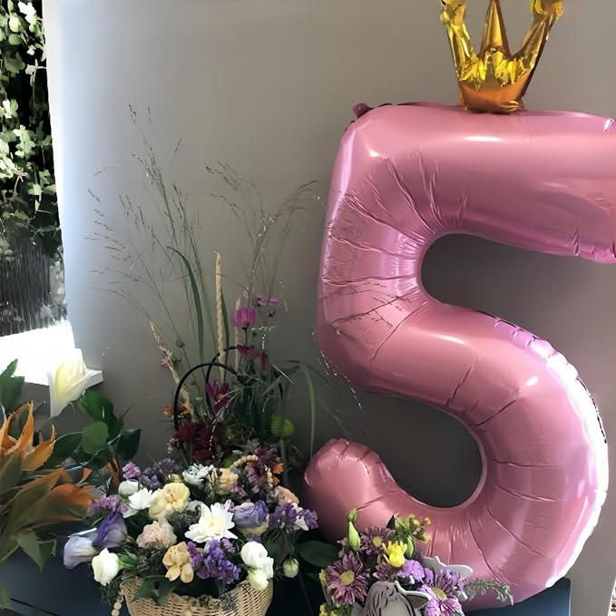 3rd Birthday Number Balloons for Girls, 40 Inch Light Pink Foil Number Balloons - Image 4