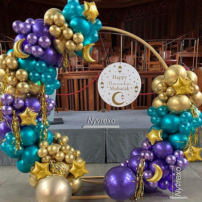 144pcs Eid Mubarak Balloon Arch Kit, Ramadan Eid al-Adha Decorations | by Nyvrexo