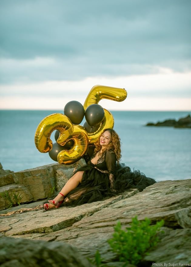 Number Balloon Gold Number 5 for 5 15 Birthday Party Decorations, 40 Inch | - Image 2