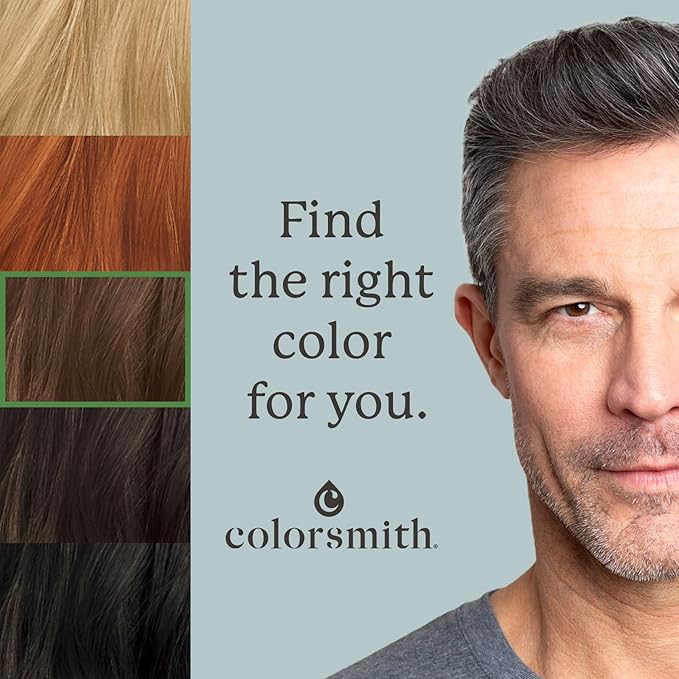 Hair & Beard Color for Full Gray Coverage 2 pack - Medium Ash Brown - Ammonia-Free Complete Men’s At-home Beard & Hair Dye Kit, Professional-grade Permanent Hair Color (5.1)