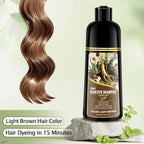 Light Brown Hair Dye Shampoo, 100% Gray Coverage Color Shampoo for Women Men, Natural Herbal Ingredients Semi-Permanent Hair Dye