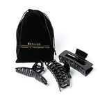 Black Claw Clips for Thick/Fine/Thin Hair,Strong holding teeth interlocking Women Large Jaw Clips neutral 3 Count In set basic hair accessories (black hair clips)