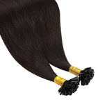 YoungSee U Tip Hair Extensions Brown U Tips Hair Extensions Real Human Hair Darkest Brown 18In 1G/S 50G