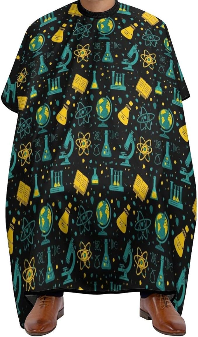 Extra Large Hair Salon Cutting Cape, Science Math Physical Chemical Biology Haircut Apron Haircut Gown for Barbers