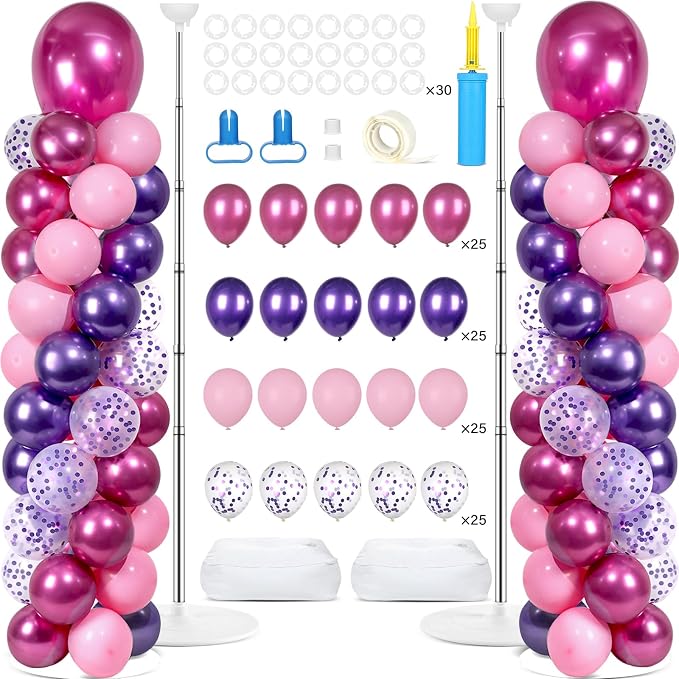 2 Sets Adjustable Balloon Column Stand Kit by Naozinebi