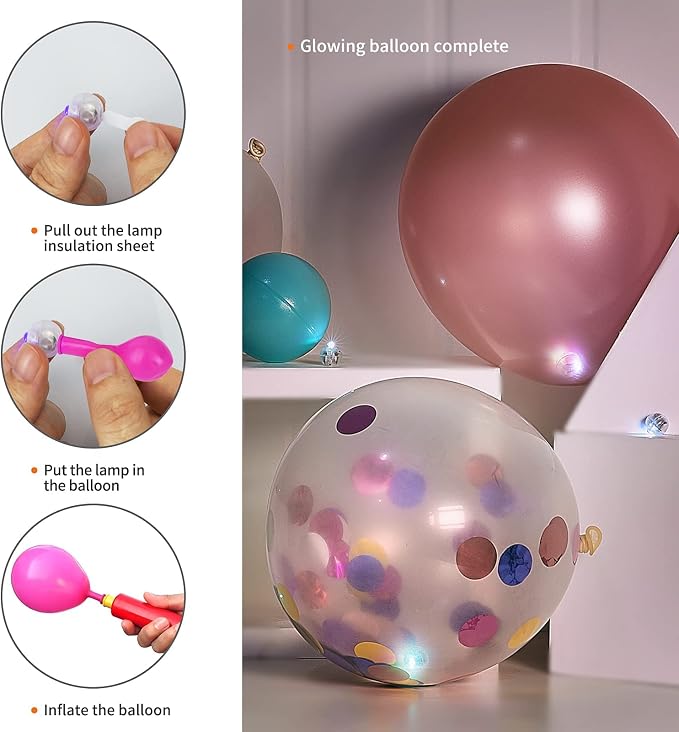 Aogist 100pcs Purple Balloon Lights, Long Standby Time Waterproof Mini Light - Image 4