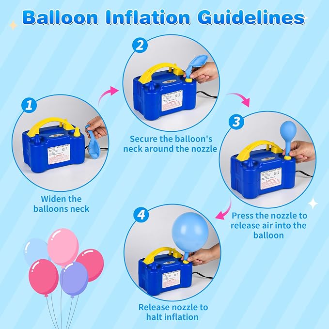 Balloon Pump Electric Portable Dual Nozzle | Air Pump - Image 5
