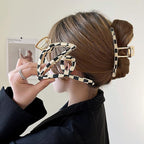 Big Hair Claw Clips Checker Claw Butterfly Barrettes Claw Clips for Women Lattice Design Acetate Claw Clips Metal Hair Clip for Girls Large Hair Accessories for Long Thick Hair 3 Pcs