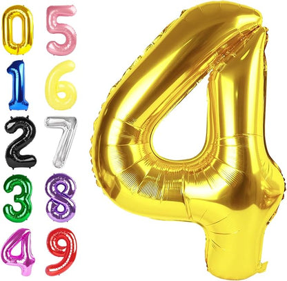 Number 3 Balloons 40 Inch Gold Balloon Birthday Decorations by Argthjy