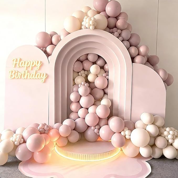 Awenztech 122pcs Pastel Light Pink Latex Balloons in 18 12 10 5 inches | - Image 7
