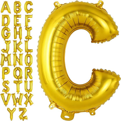 Gold Letter C Balloons, 40 Inch Large Foil Letter Balloons, Custom Phrase by YOTHORN