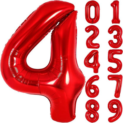 Number Balloons Red Party Balloon by United-UnicornsParty