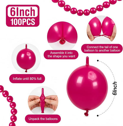 Hot Pink Linking Balloons - Image 2