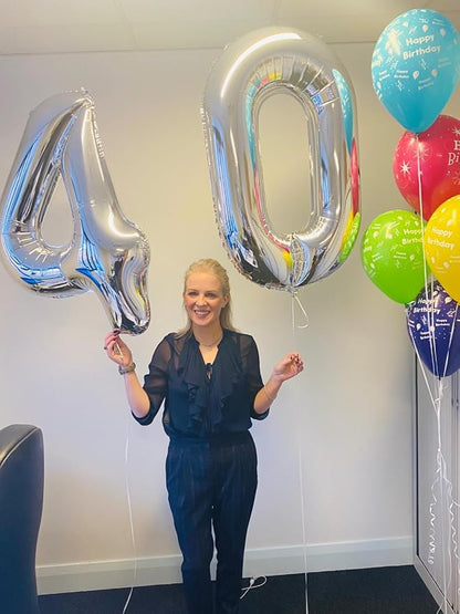 Silver Number 40 Balloon 40 Inch - Image 3