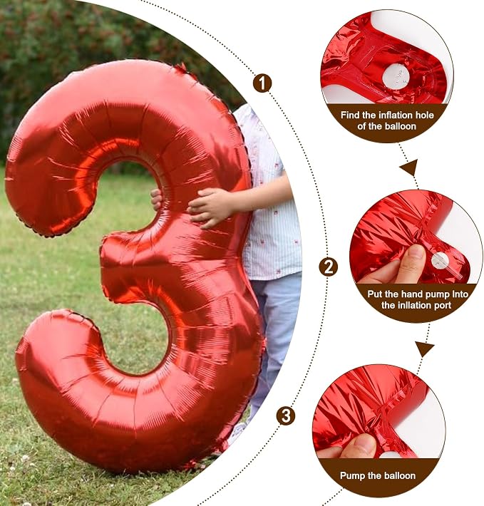4 Balloon 40 inch Red Number Balloons - Image 6