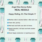Derma Roller Titanium Real Needle 0.25mm - Angel Kiss 192 Individual Microneedling Roller with Case - Dermal Roller for Face - At Home Facial Skin Roller for Women Men